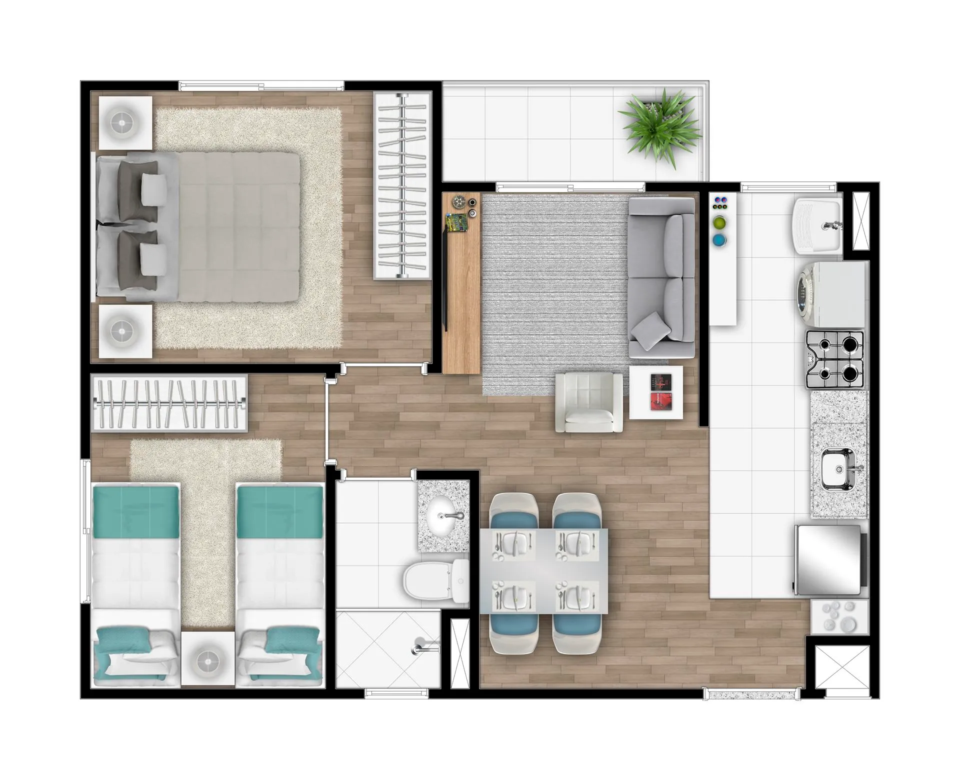 Planta Apartamento Tipo 1